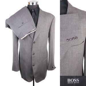 Hugo Boss EINSTEIN 3-Pcs Suit Textured Jacket/Vest/Pants Size 44L Pants 36X33